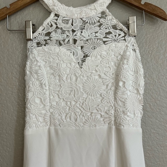 Loving Destiny White Lace Halter Mermaid Maxi Dress - Picture 5 of 8